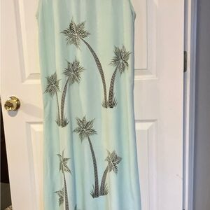 India Boutique Light Blue Palm Tree Dress Size M